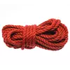 Мотузка для шибарі червона, джут, 8мм/8м, БДСМ бондаж