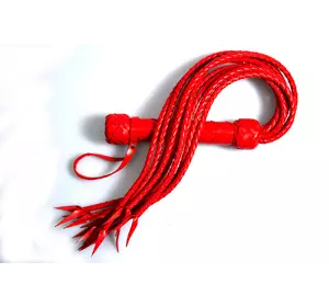 БДСМ батіг червоний Кішка, БДСМ пльотка з натуральної шкіри ручної роботи