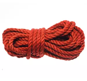 Мотузка для шибарі червона, джут, 8мм/8м, БДСМ бондаж